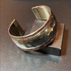 Vintage Silver Hammered Cuff Bracelet